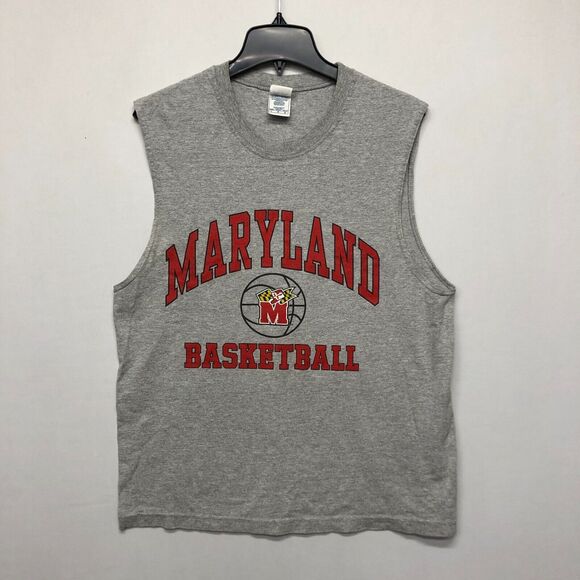 Vintage University of Maryland Basketball Men Tank Top Size Large B251 -18 - Picture 1 of 12